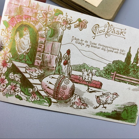 Antique Postcard Album with 40 Easter Greetings Postcards - Picture 14 of 16